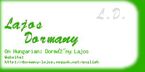 lajos dormany business card